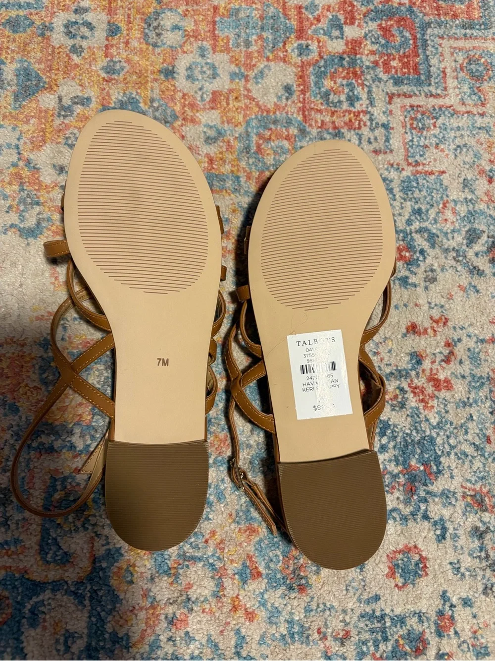 Talbots leather flat strappy sandals